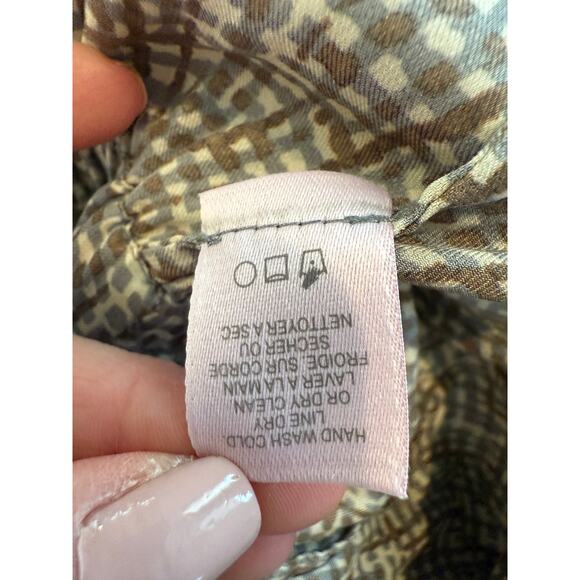 Calypso St Barth Casual Silk Summer Sleeveless Sun Dress Brown Print M - Picture 6 of 7